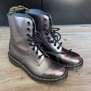 Dr. Martens Silver Lace-Up Boots Pascal